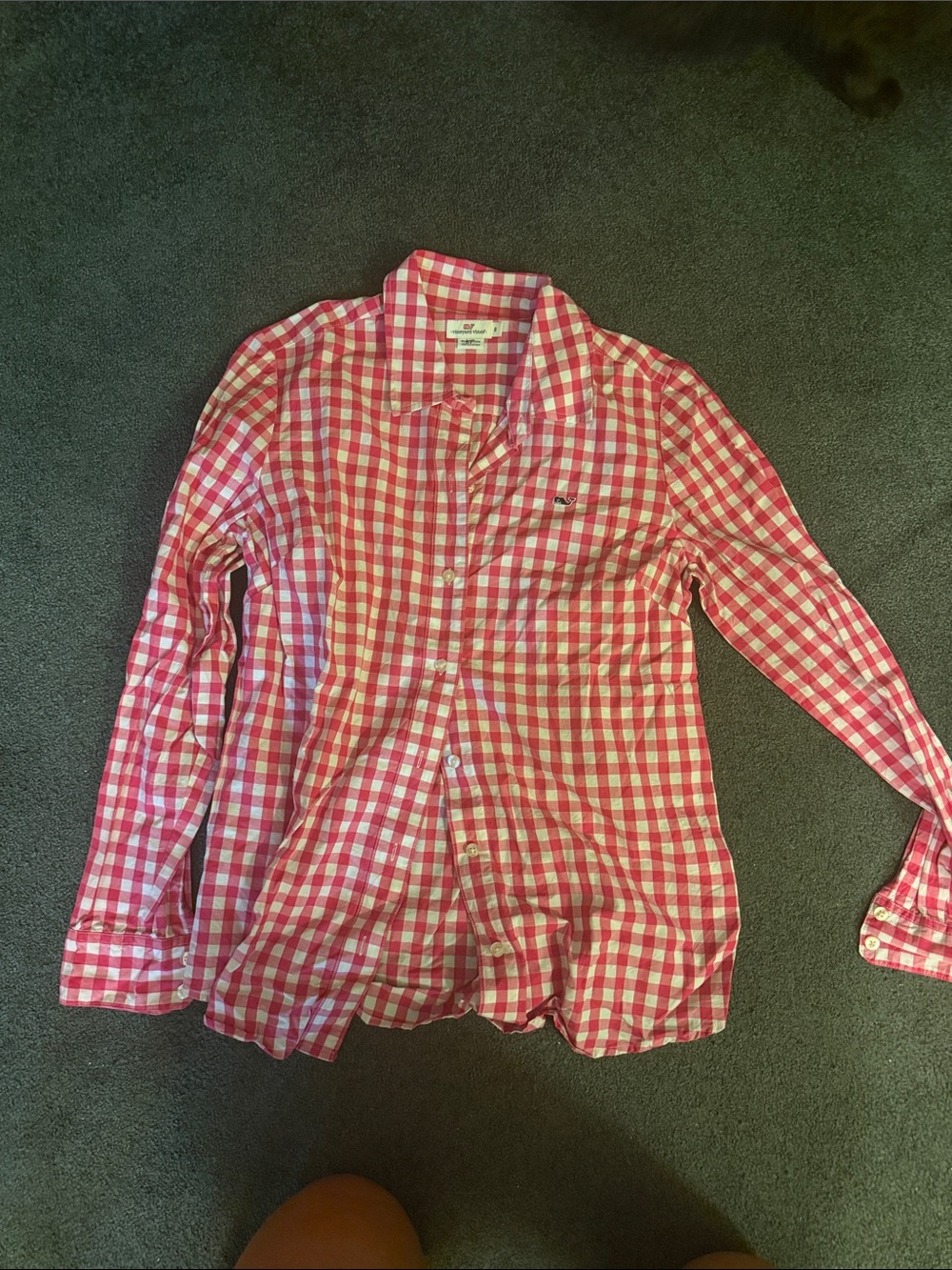 Vineyard Vines Pink and White Gingham Button-Down Shirt